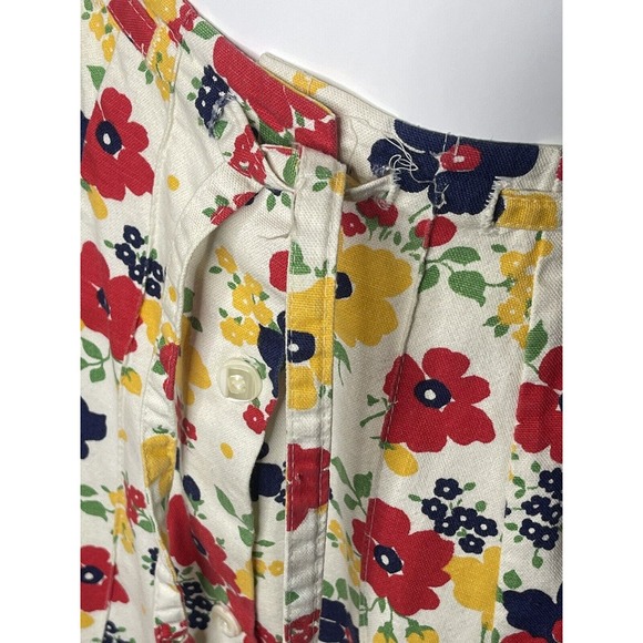 Vintage 70s Floral Canvas Denim The Traveler By Connie Skirt Sz M Button Down - Picture 4 of 10